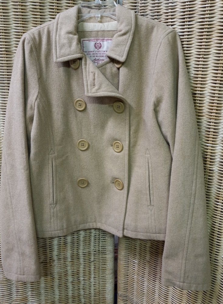ABERCROMBIE & Fitch Vintage Wool Jacket Blazer Double Breast Beige Size M/38
